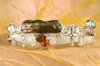 Gregory Pyra Piro #Armband Sterlingsilber und Gold mit Edelsteinen Unikat Nr. 1040