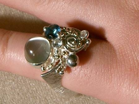 handmade jewelry by artist, artist made rings in silver and gold, artist made rings in gold and  silver with natural gemstones, gregory pyra piro rings and art jewelry