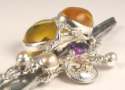 Gregory Pyra Piro Paper Knife, Stainless Steel, Sterling Silver, Amethyst, Pearls
