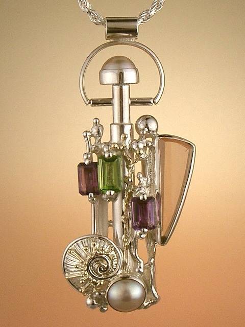 Gregorio Pyra Piro Plata de Ley y Oro Perfume Botella #Colgante 1530