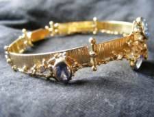 Gregory Pyra Piro Armband Unikat, 18 Karat Gold, Tanzanit, blauer Saphir, Diamanten