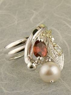 anillo plata de ley y oro 585 con piedras de moda, anillo para mujeres de plata de ley con piedras, joyas de autor plata de ley con piedras para mujeres, anillo Ajustable 6520
