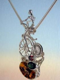 Григорій Пира Піро Стерлінгового Дизайн Підвіска з Срібла і 18-Каратного Золота з Каменями 4287