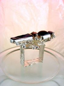 Gregory Pyra Piro One of a Kind Original #Handmade #Sterling #Silver and #Gold #Amethyst and #Garnet #Ring 7439