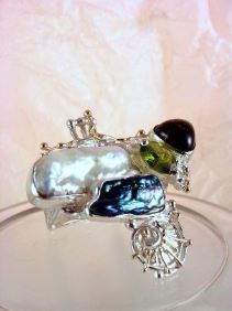auction house with fine jewellery and collectible items, where to buy fine craft gallery mixed metal reticulated and soldered ring, Gregory Pyra Piro artisan reticulated and soldered ring 8932