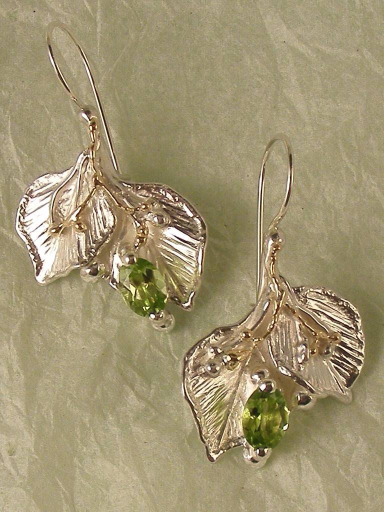 where to buy artisan jewelry, where to buy handmade jewelry, earrings with peridot, earrings from silver and gold, Gregory Pyra Piro earrings 4003