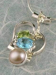 artisan made handcrafted jewelry,, jewellery with colour stones, jewellery with natural gemstones, jewellery with real pearls, where to buy jewellery for mature womens, jewellery from mixed metals with gemstones,  #Pendant 6734