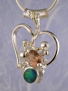 artisan made handcrafted jewelry,, jewellery with colour stones, jewellery with natural gemstones, jewellery with real pearls, where to buy jewellery for mature womens, jewellery from mixed metals with gemstones, artisan handmade pendant with opal and gemstones 4054