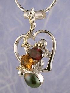 artisan made handcrafted jewelry,, jewellery with colour stones, jewellery with natural gemstones, jewellery with real pearls, where to buy jewellery for mature womens, jewellery from mixed metals with gemstones,  #Pendant 6593