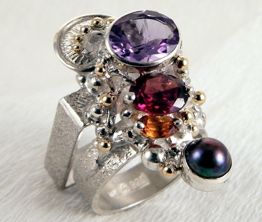 original maker's handcrafted jewellery, gregory pyra piro ring 2631, mixed metal jewelry, 14k gold and silver, sterling silver and 14 karat gold, artist with own style, unique style jewelry, silver and gemstone jewelry, gemstone and pearl jewelry, gold and color gemstone jewelry, amethyst, garnet, citrine, pearl, art nouveau inspired fashion jewelry, jewellery with natural pearls and semi precious stones, contemporary jewelry from silver and gold, art jewellery with colour stones, contemporary jewelry with pearls and color stones, jewellery made from silver and gold with natural pearls and natural gemstones, shopping for diamonds and designer jewellery, accessories with color stones and pearls, artisan handcrafted jewellery with natural gemstones and natural pearls, jewelry made first hand, art and craft gallery artisan handcrafted jewellery for sale, jewellery with ocean and seashell theme