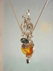 artisan made handcrafted jewelry,, jewellery with colour stones, jewellery with natural gemstones, jewellery with real pearls, where to buy jewellery for mature womens, jewellery from mixed metals with gemstones,  #Amber #Pendant 2533