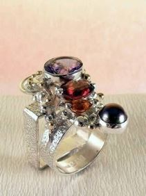gregory pyra piro art jewellery, silver and gold jewellery with gemstones, gold and silver jewellery with gemstones and pearls, #Ring 2631